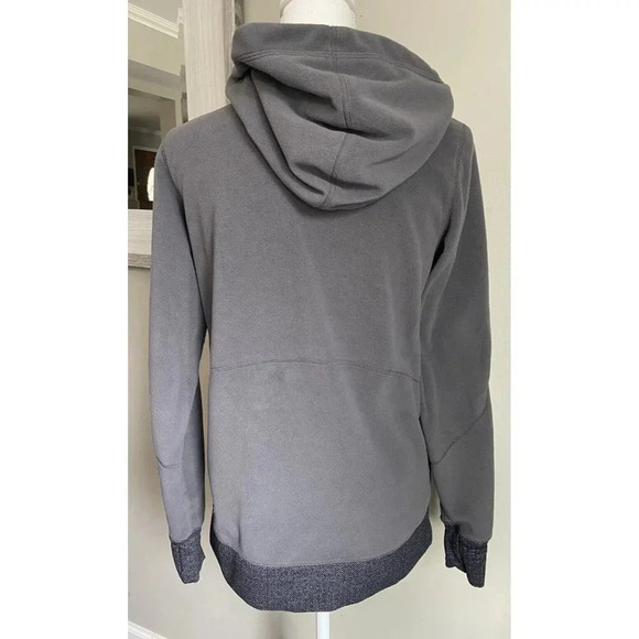 Lululemon Runaway Fleece Pullover Hood Gray Herringbone Size 4 - Picture 2 of 5